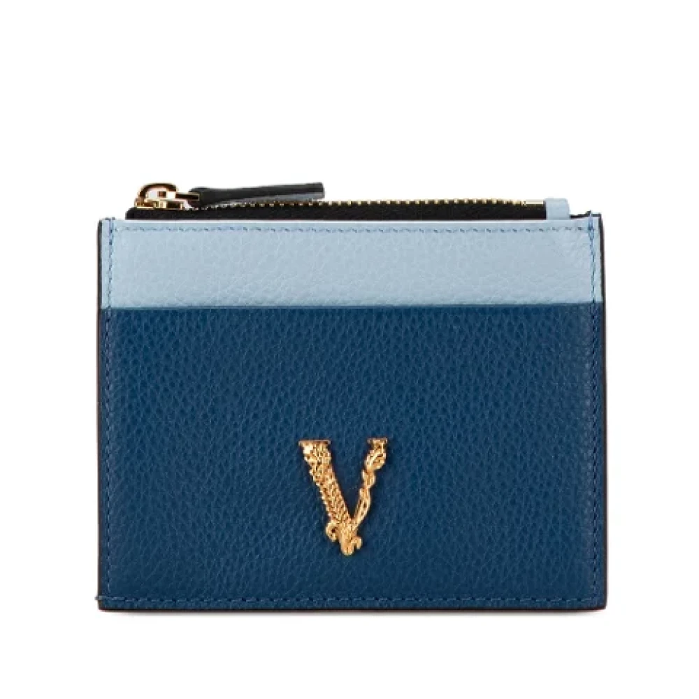 Versace Pre-owned Leather wallets Blue Dames