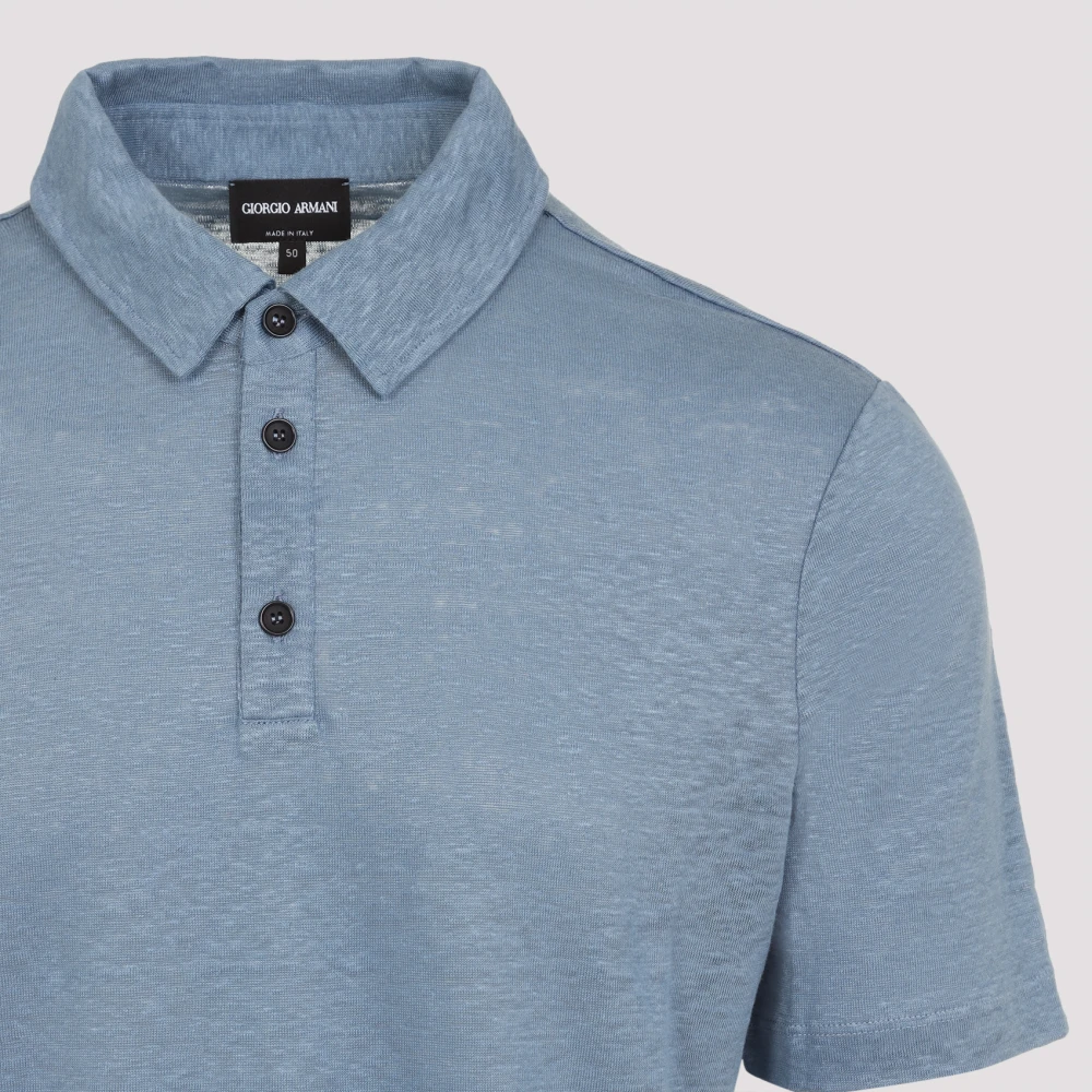 Giorgio Armani Blauwe Shadow Polo Shirt Blue Heren