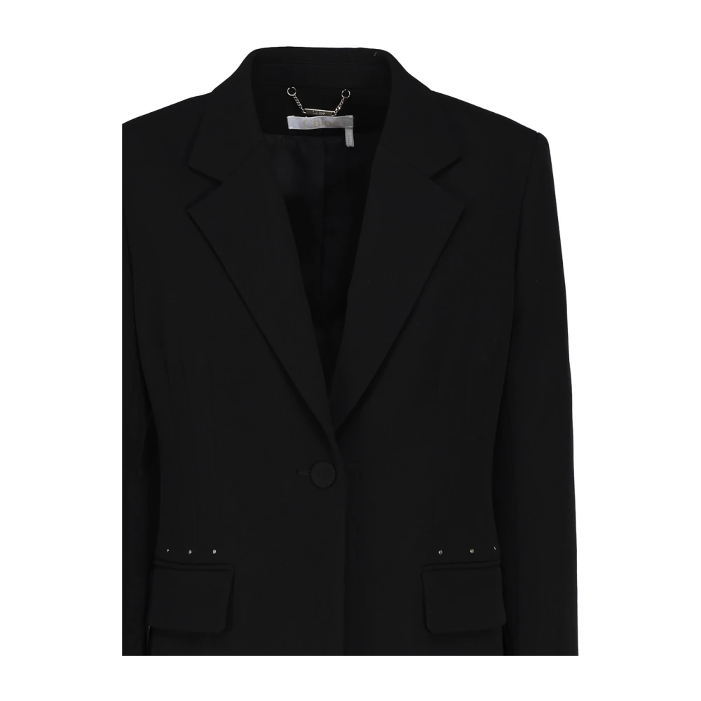 Chloé Zwarte wollen jas met klokkenmodel Black Dames