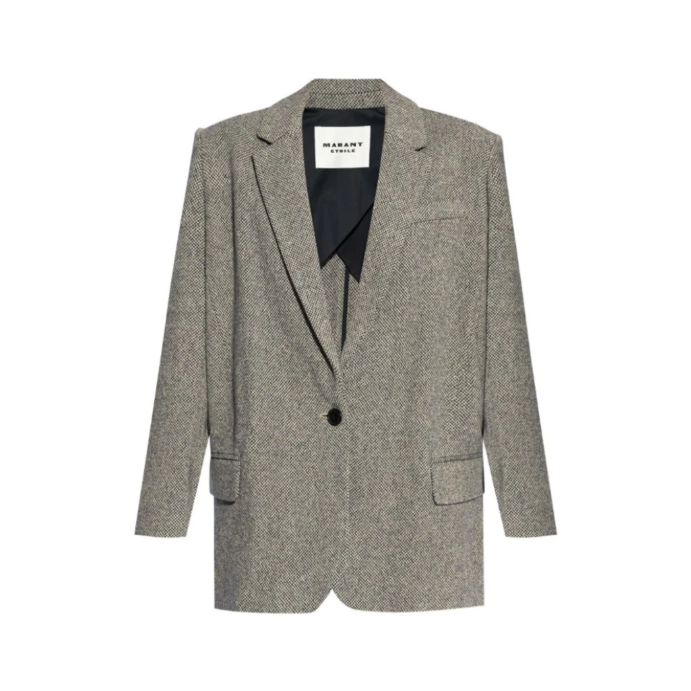 Isabel Marant Étoile Zwart Beige Visgraat Blazer Gray Dames