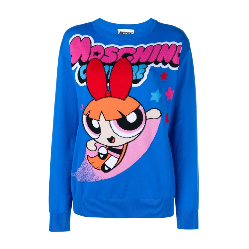 Moschino Blauw T-shirt voor mannen Multicolor Dames