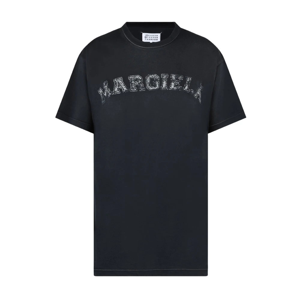 Maison Margiela Zwart T-shirt met Contrasterende Print Black