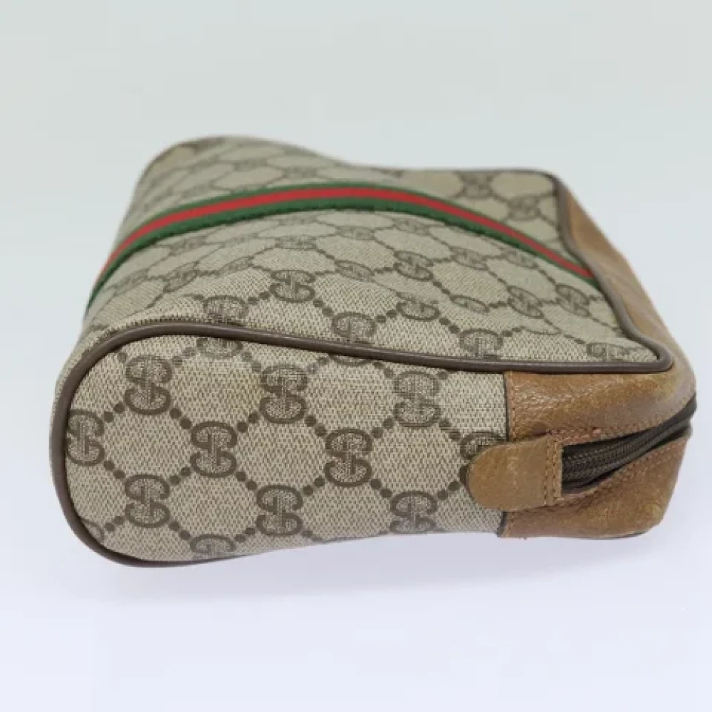Gucci Vintage Pre-owned Leather clutches Beige Dames