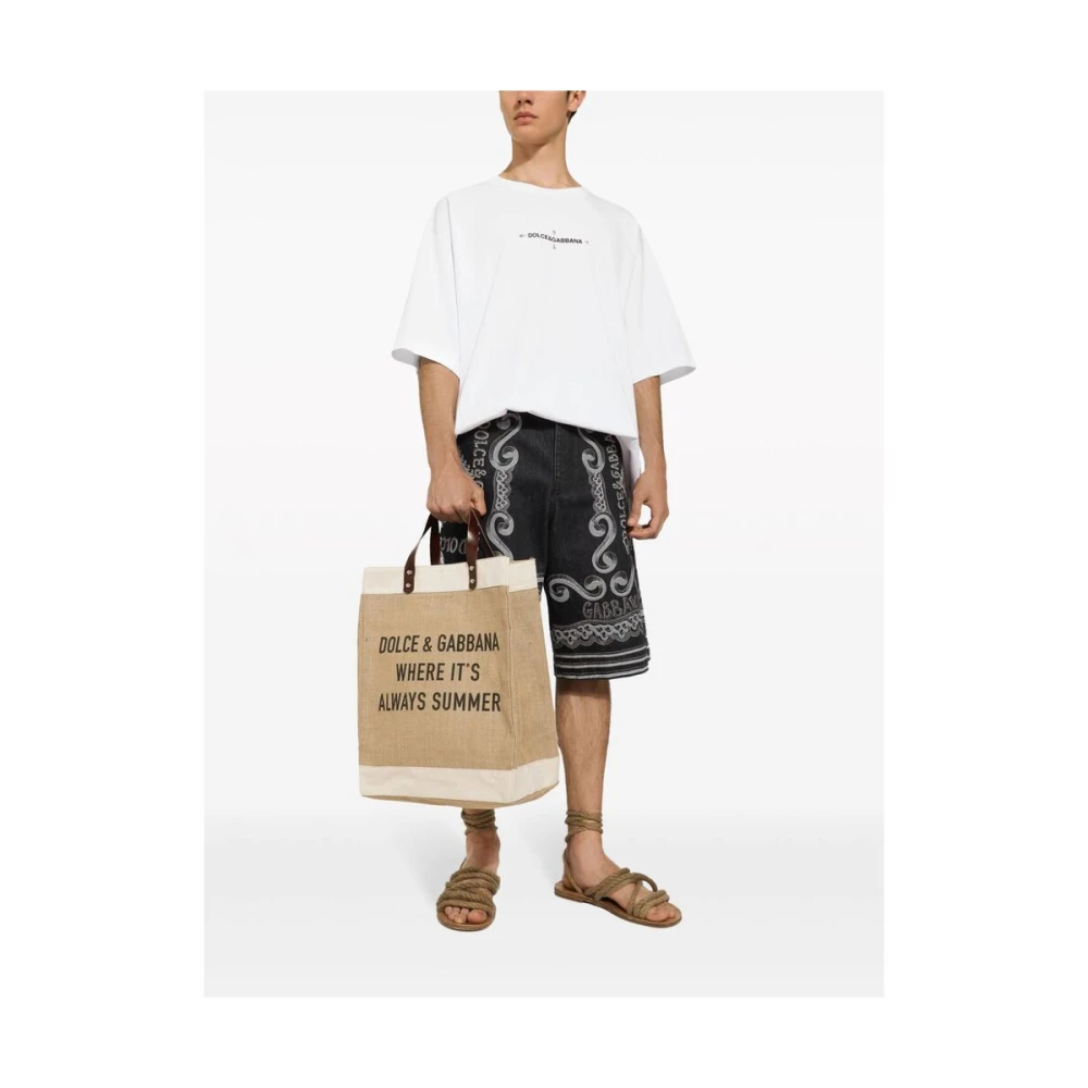 Dolce & Gabbana Logo Print Bum Bag Beige Heren