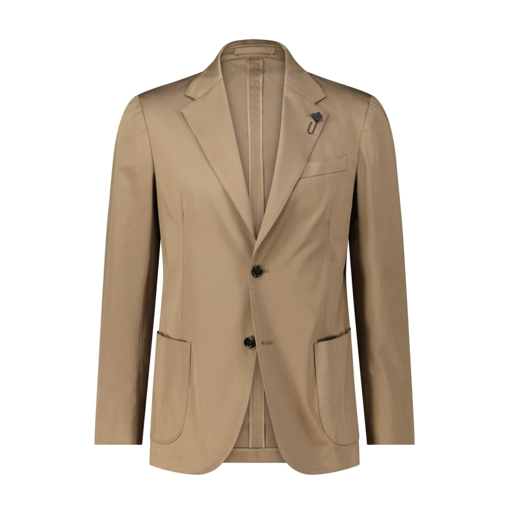 Lardini Katoenen Slim-Fit Blazer Brown Heren
