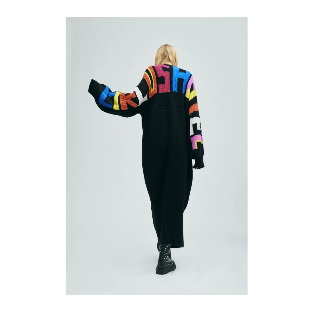 Circus Hotel Stijlvolle Oversized Gebreide Vest Black Dames
