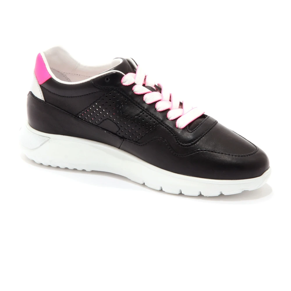 Hogan Women's Black Sneakers, 3 Uk, Interactive³ Perforated Shoes