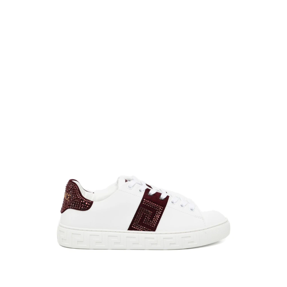 Versace Greca Embellished Nylon Sneakers Dames Schoenen Wit