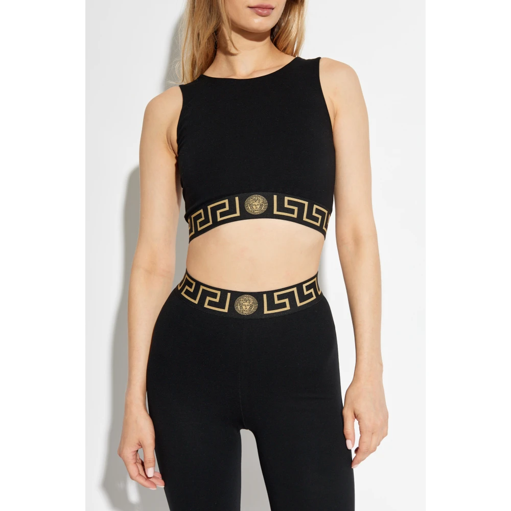 Versace Top met logo Black Dames