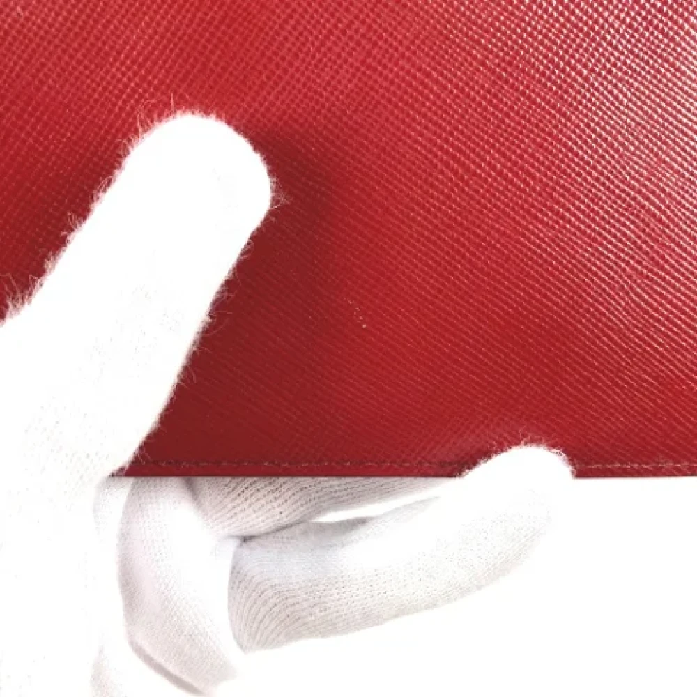 Prada Vintage Pre-owned Leather wallets Red Dames