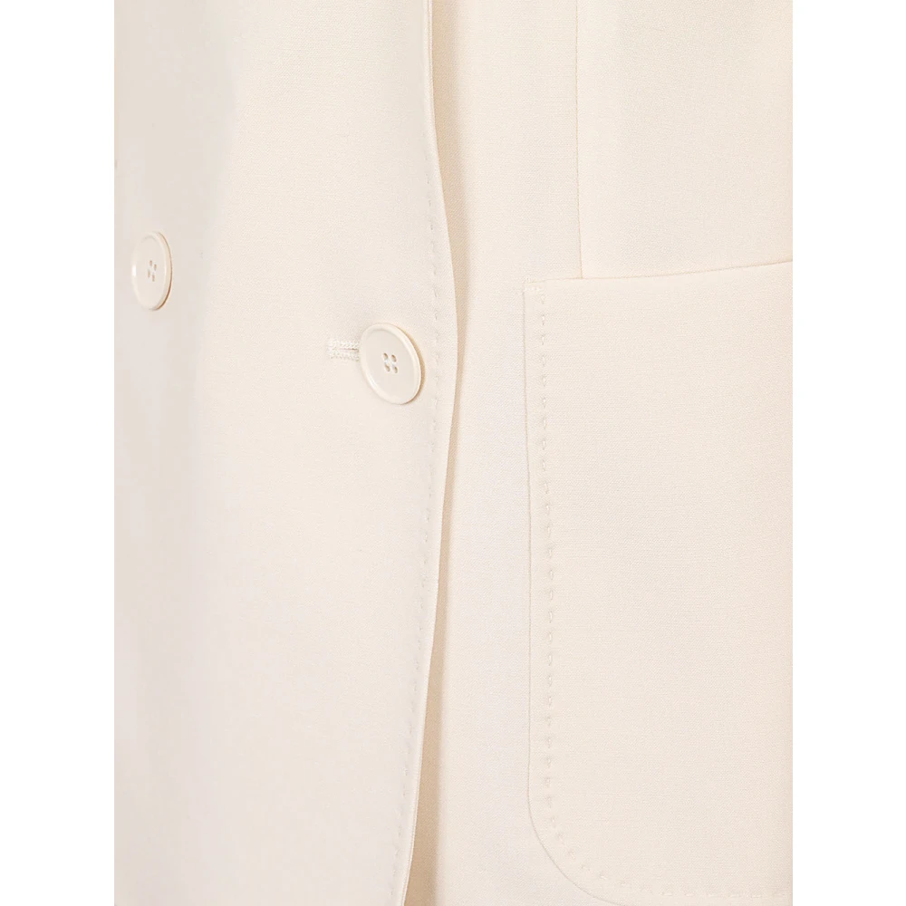 Max Mara Weekend Ivoor wollen jasje met dubbele rij knopen Beige Dames