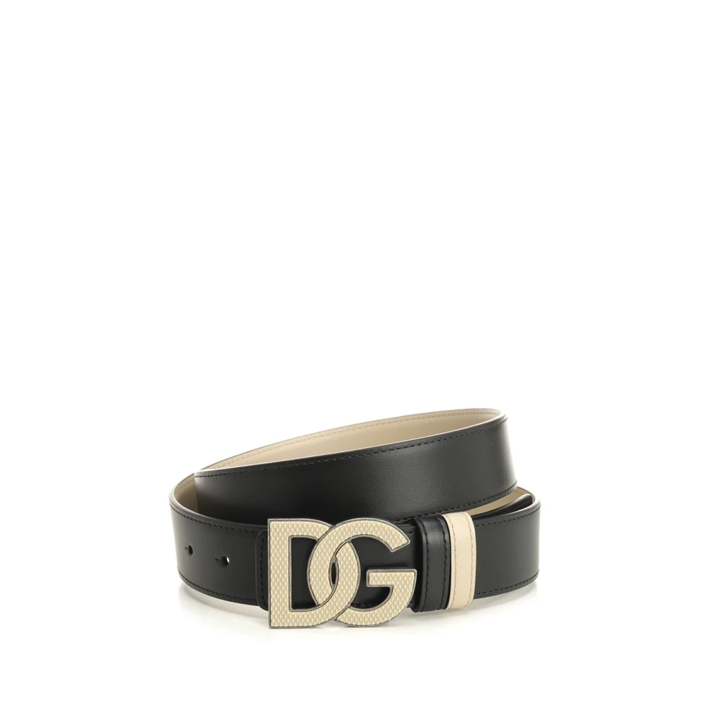 Dolce & Gabbana Black Belts, Male, 100 Cm, Belt With Dg Logo Buckle