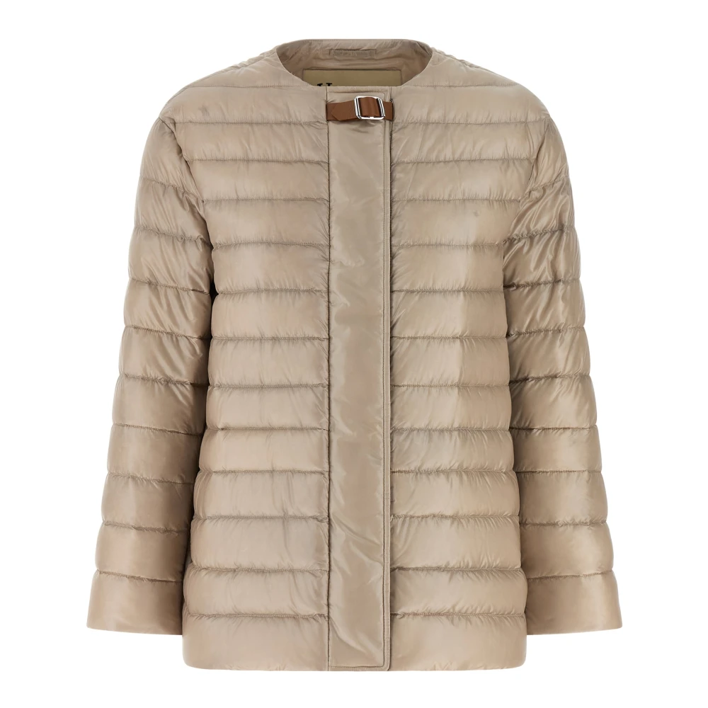 Herno Women's Beige Leather Strap Down Jacket - Winter Jackets - 2XL - Jackets