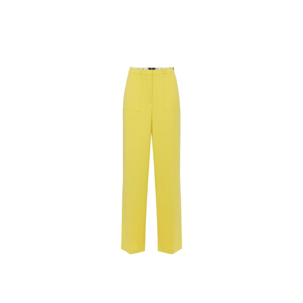 Elisabetta Franchi Gula Wide Leg Byxor Yellow, Dam