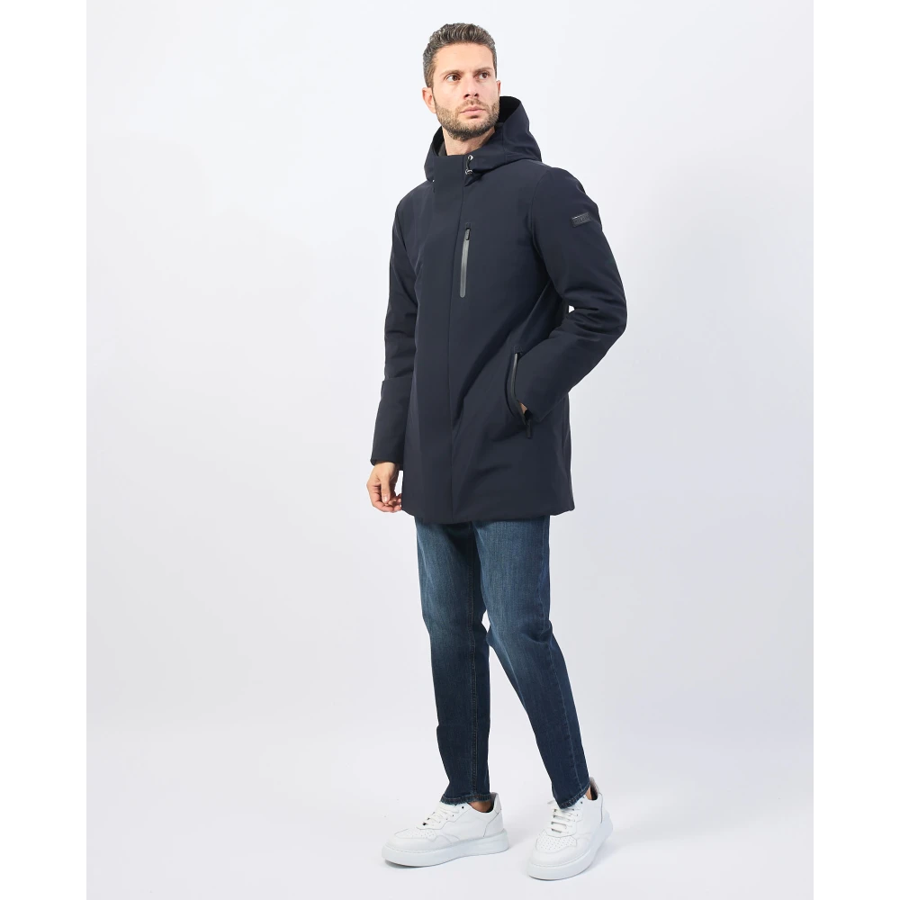 Bugatti Blauwe Parka met Capuchon en Rits Blue Heren