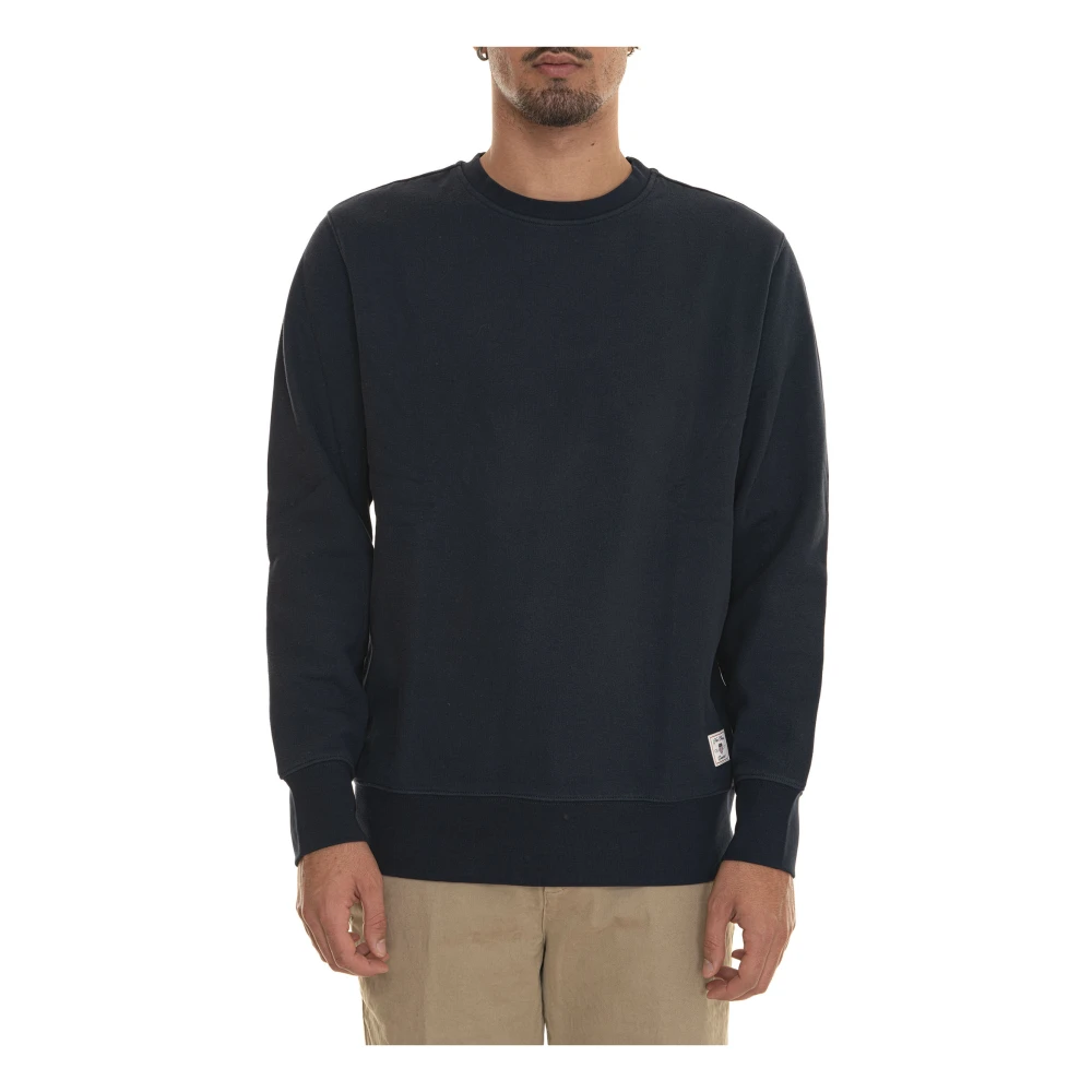 Gant Effen Crewneck Sweatshirt met Pluche Interieur Blue Heren
