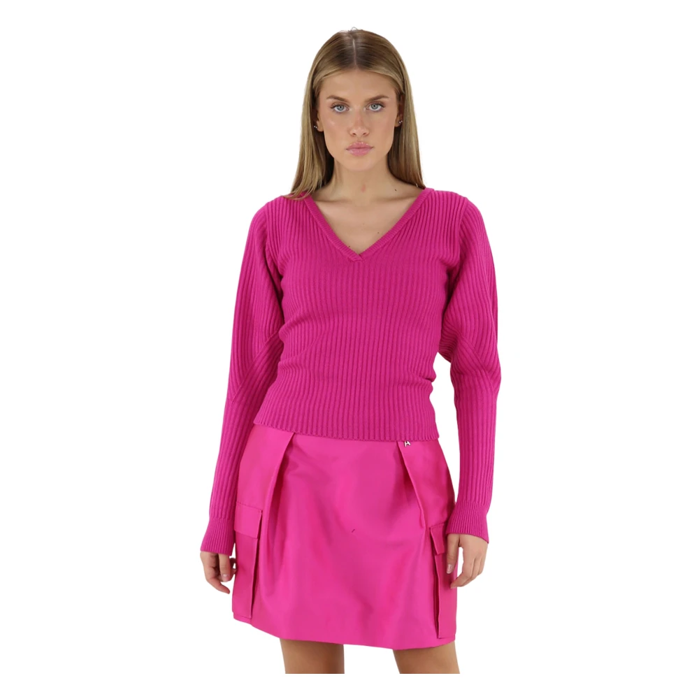 Twinset Fuchsia Ribbed Sweaters Actitude Collection Pink Dames