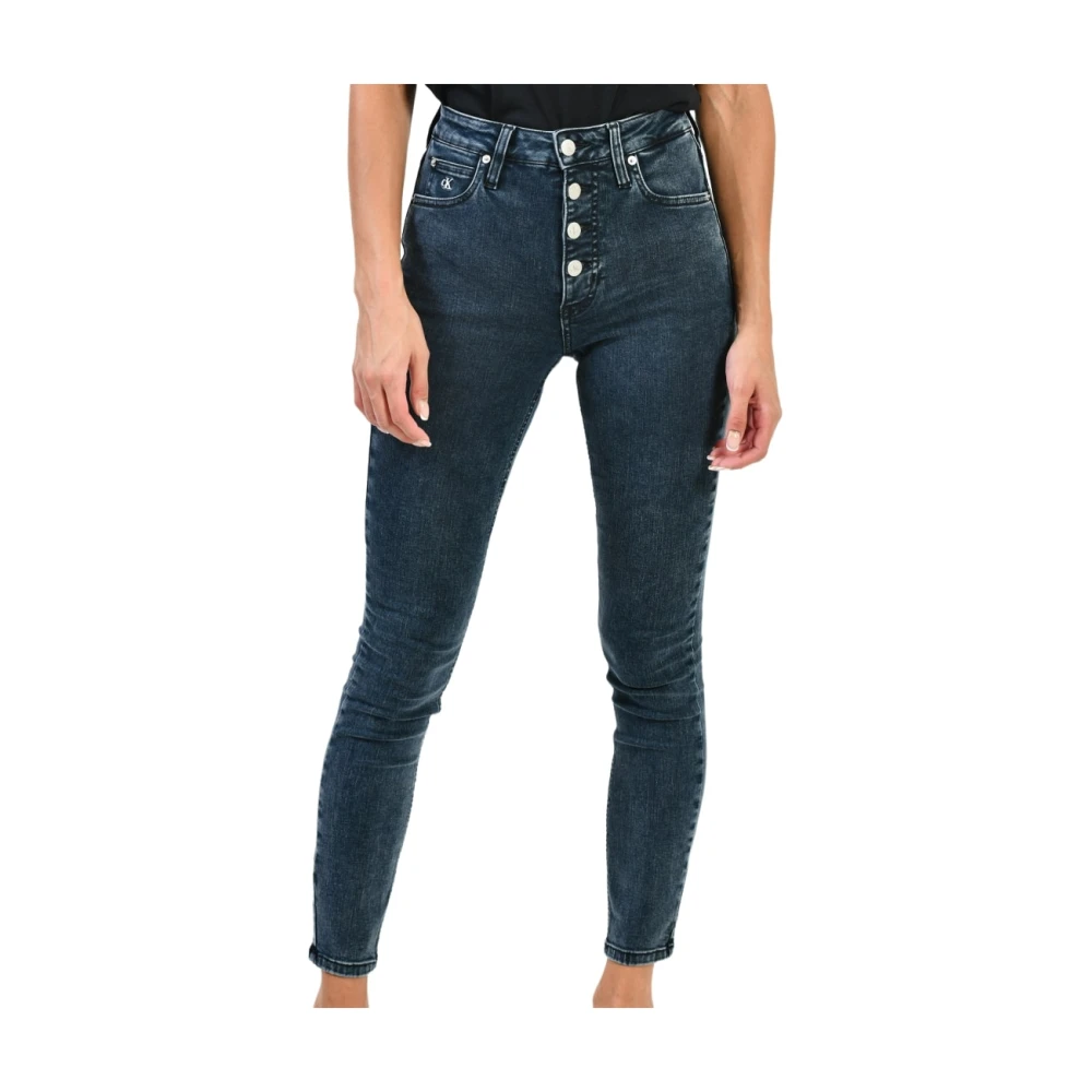 Calvin Klein Jeans Stijlvolle Herenbroeken Blue Dames