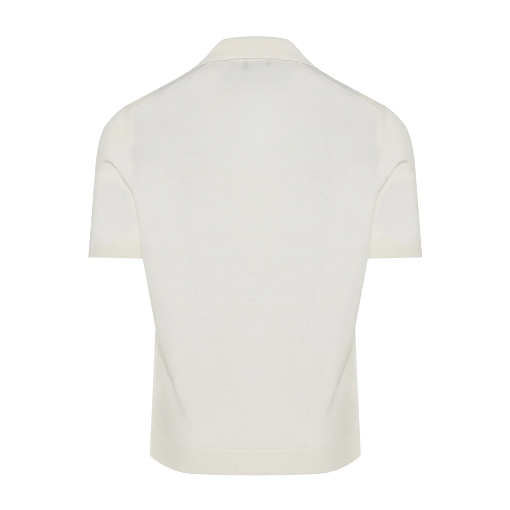 Barba Luxe Zijden Polo Shirt Gemaakt in Italië White Heren