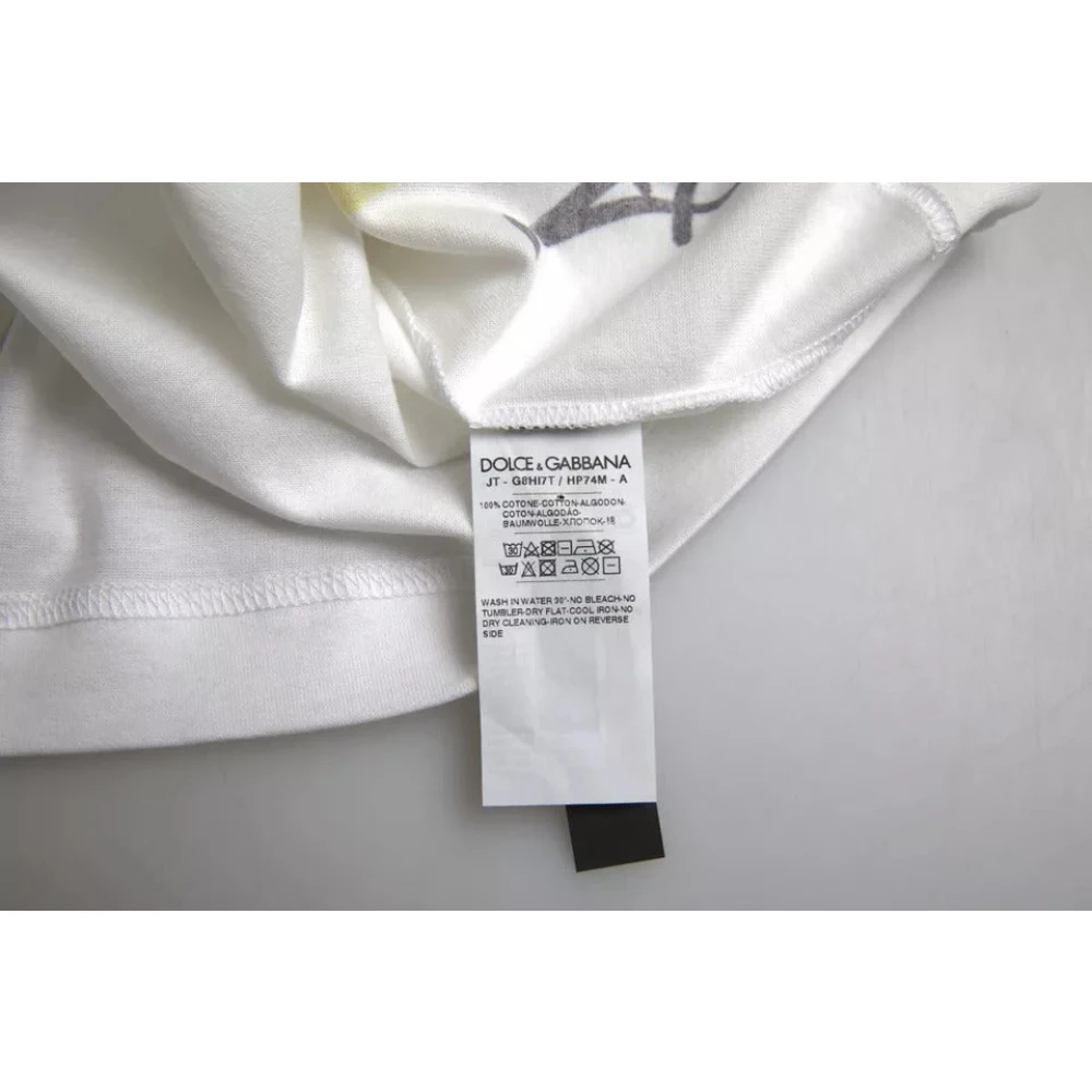 Dolce & Gabbana Grafisch Katoenen T-shirt met Korte Mouwen White Heren
