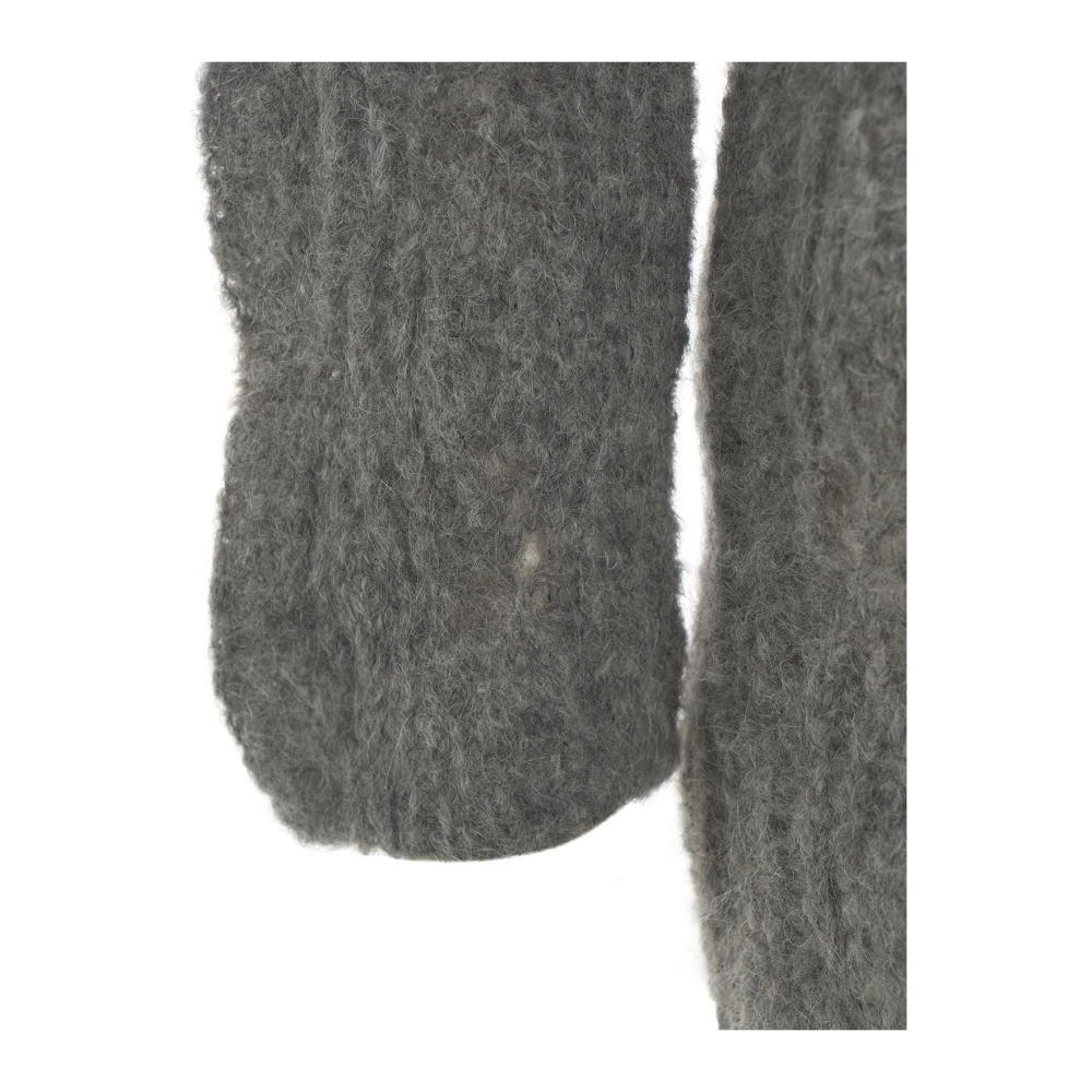 Liu Jo Alpaca Blend Gebreide Vest Oversize Fit Gray Dames