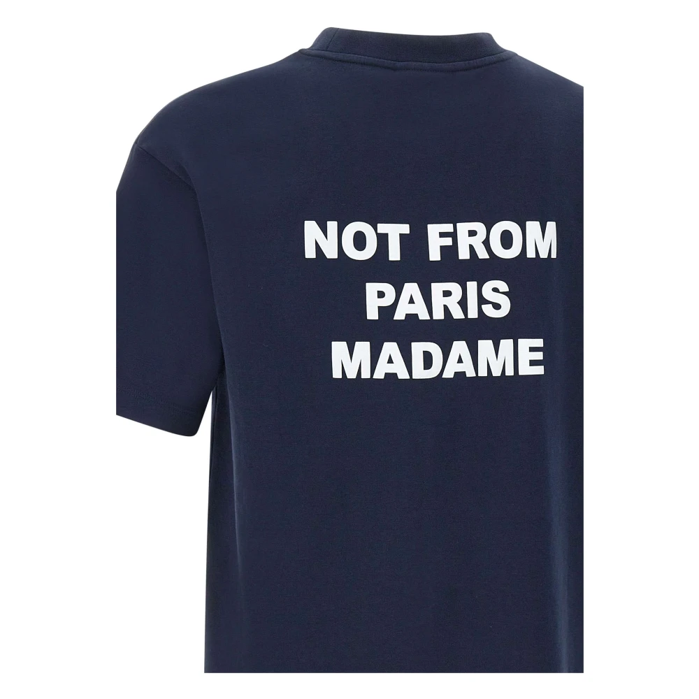 Drole de Monsieur Blauw Slogan Katoenen T-shirt Blue Heren