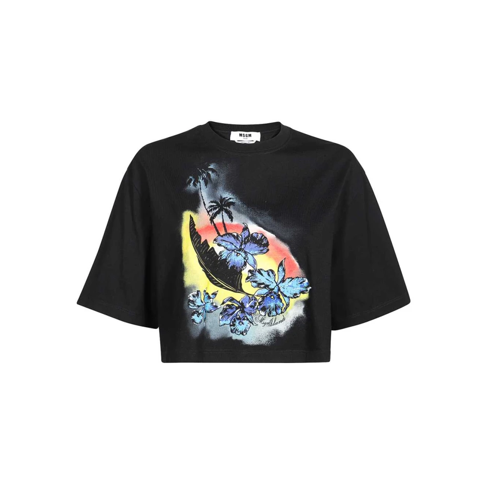 Msgm - Tops > T-Shirts - Black - Msgm - Modalova