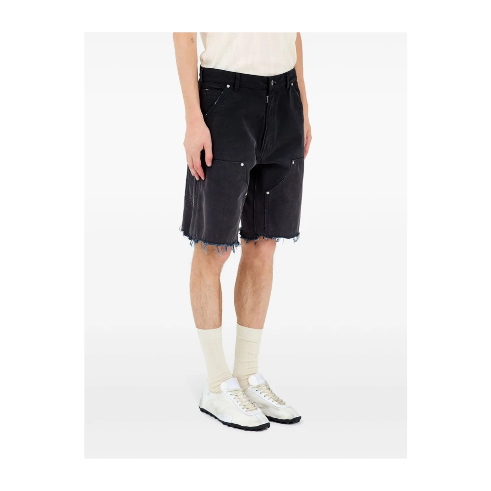 Maison Margiela Zwarte Denim Shorts Met Distressed Look Black Heren