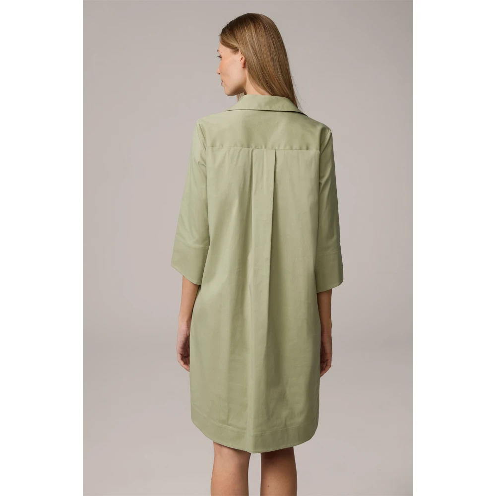 Windsor Katoenen Stretch Jurk met Overhemdkraag Green Dames
