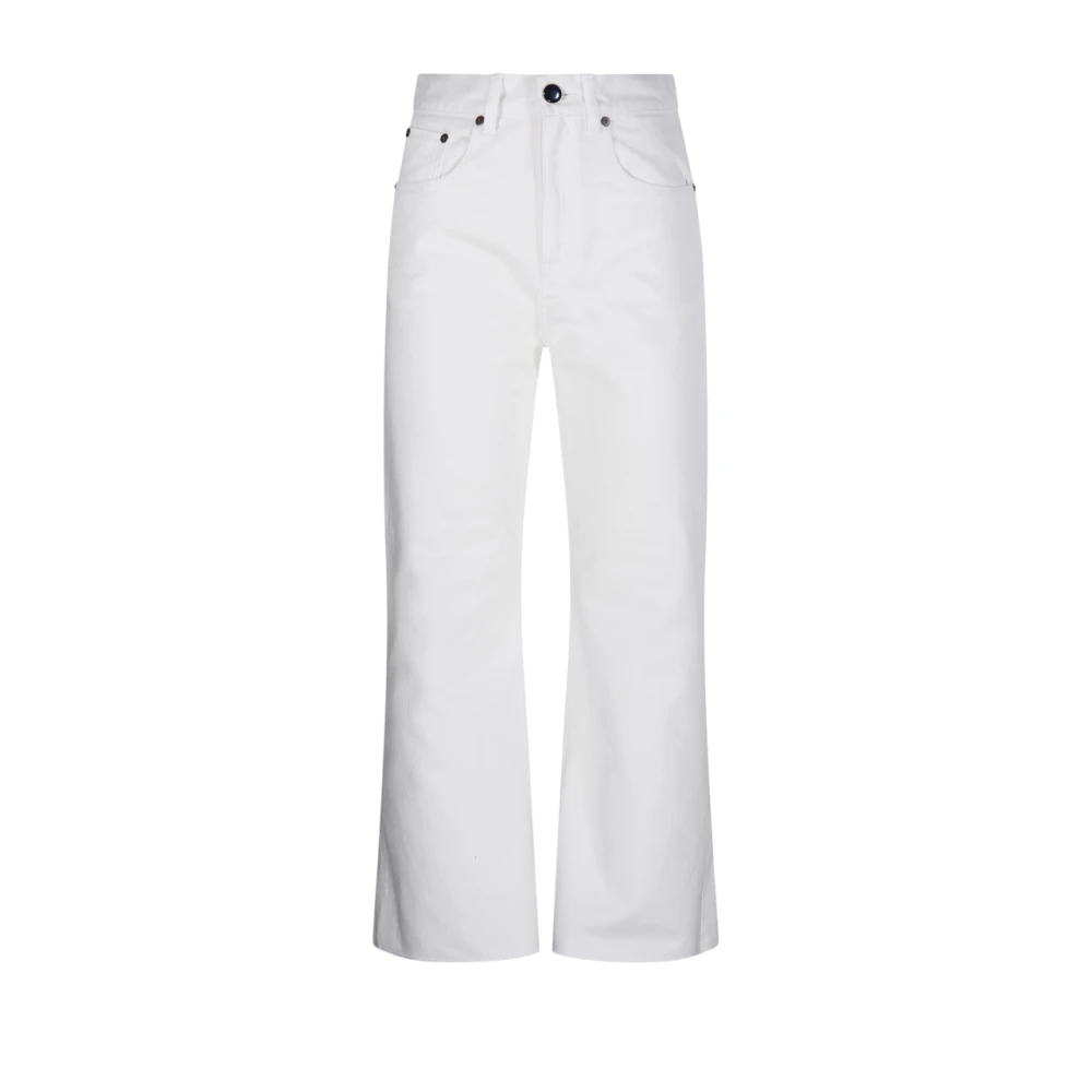 Victoria Beckham Witte Wide Leg Cropped Jeans White Dames