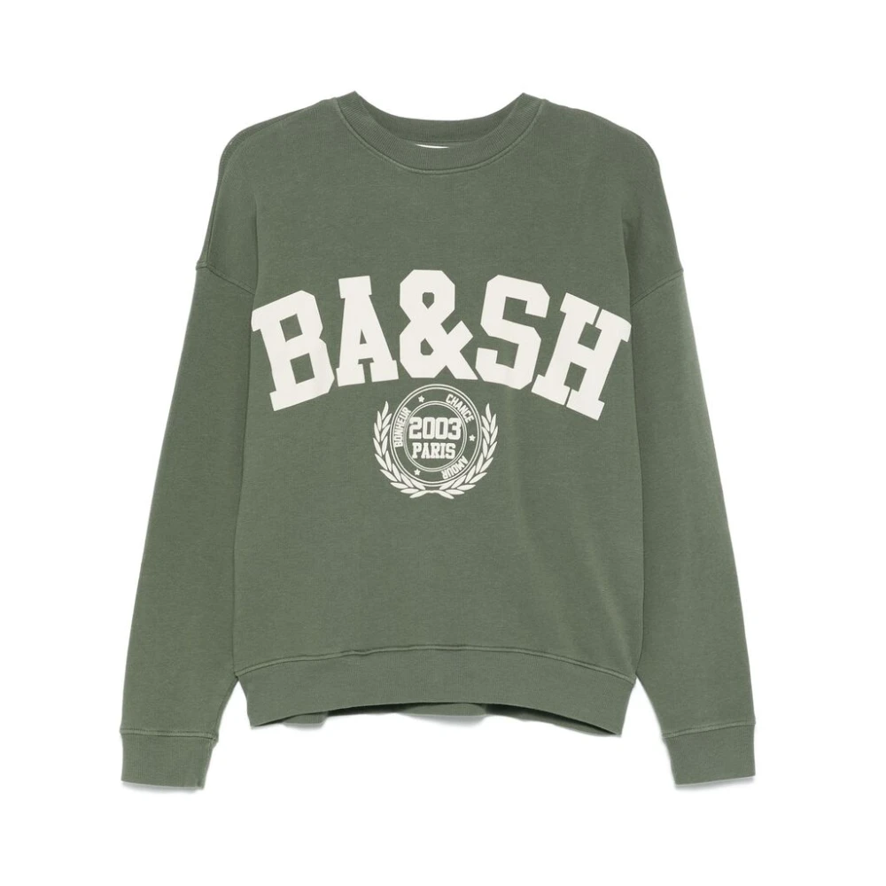 BA&SH Groene Sweatshirt met Ribboorden Green Dames