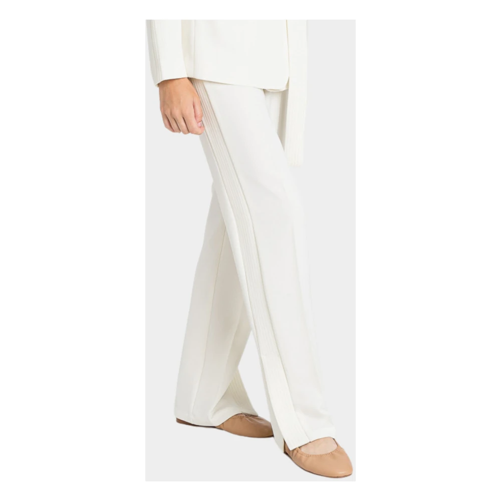 Twinset Geborduurde Straight Leg Broek White Dames