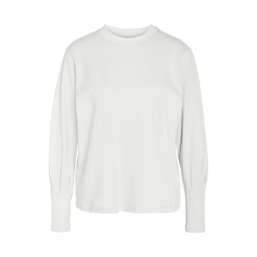 Noisy May Witte Sweatshirt met O-Hals Detail White Dames