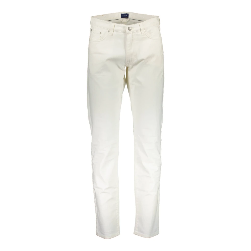Gant Heren Witte Slim Broek 5-Zak White Heren
