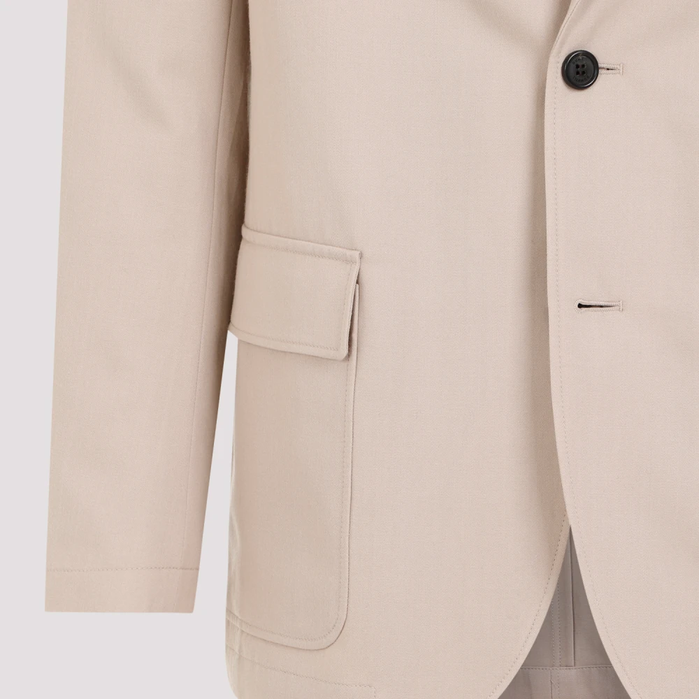 Dunhill Wol Katoen Convertible Jas Beige Heren