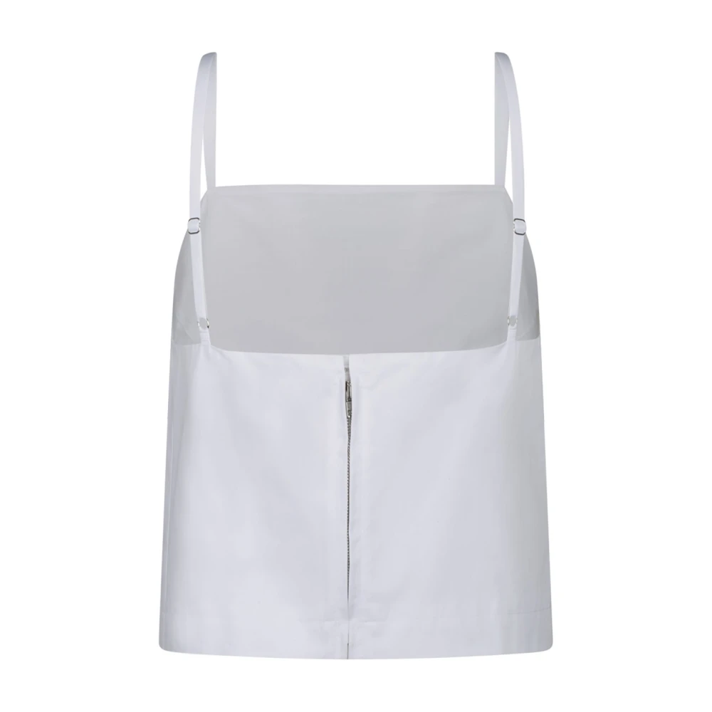 SPORTMAX Witte Katoenen Canvas Top met Bandjes White Dames