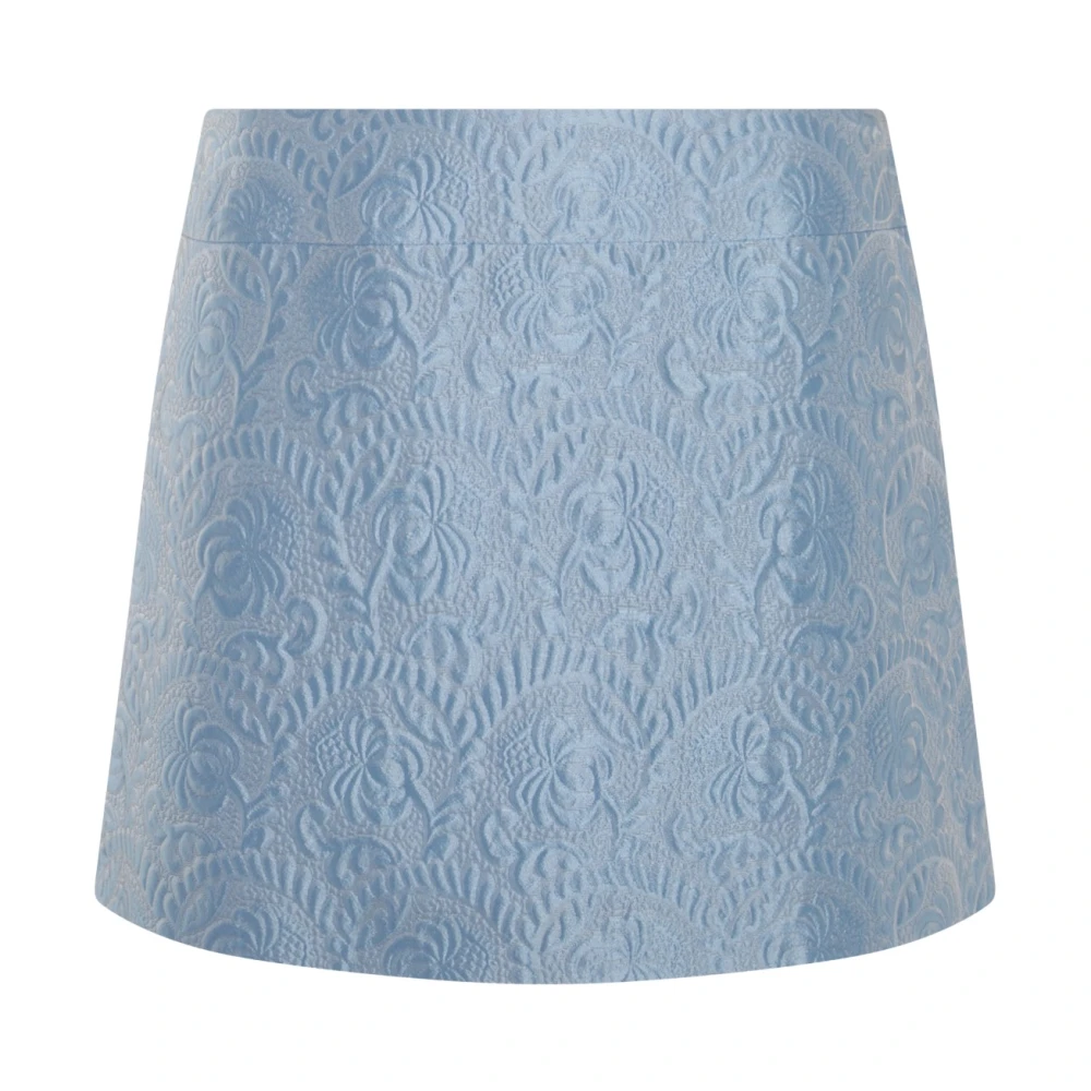 Dolce & Gabbana Lichtblauwe Katoenen Minirok Blue Dames