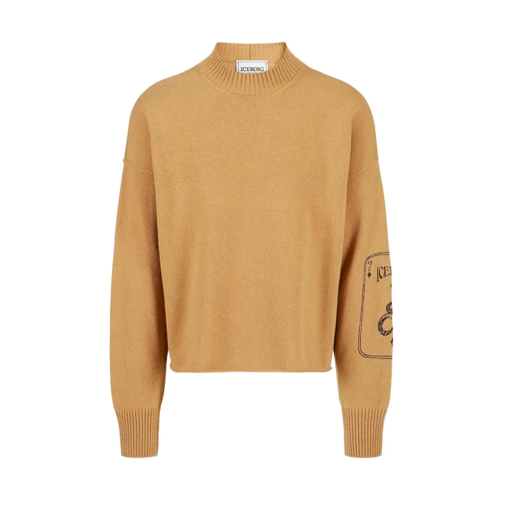 Iceberg Trui met ronde hals en geborduurd logo Brown Heren