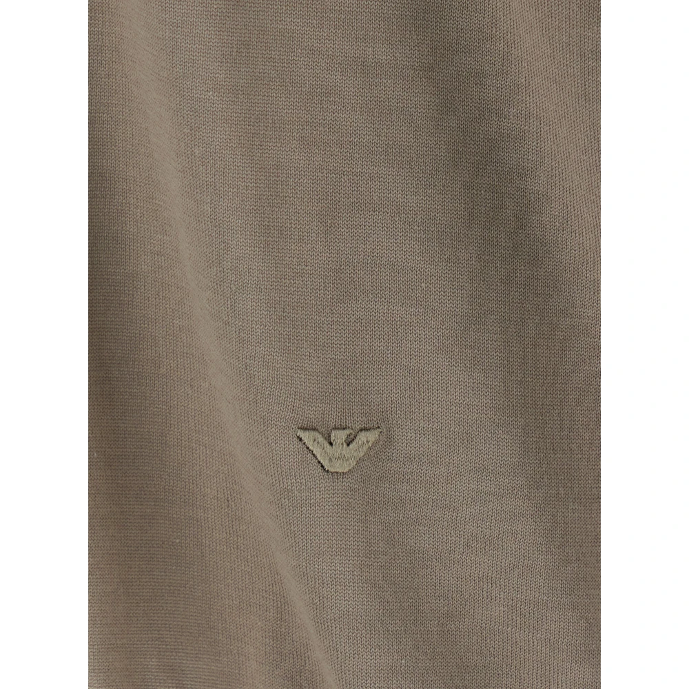 Emporio Armani Bruin Logo Crewneck T-shirt Katoenmix Brown Heren