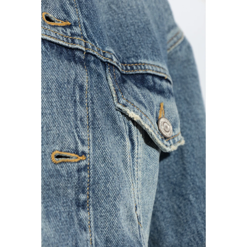 Balenciaga Denim Jas met Vintage Effect Blue Dames