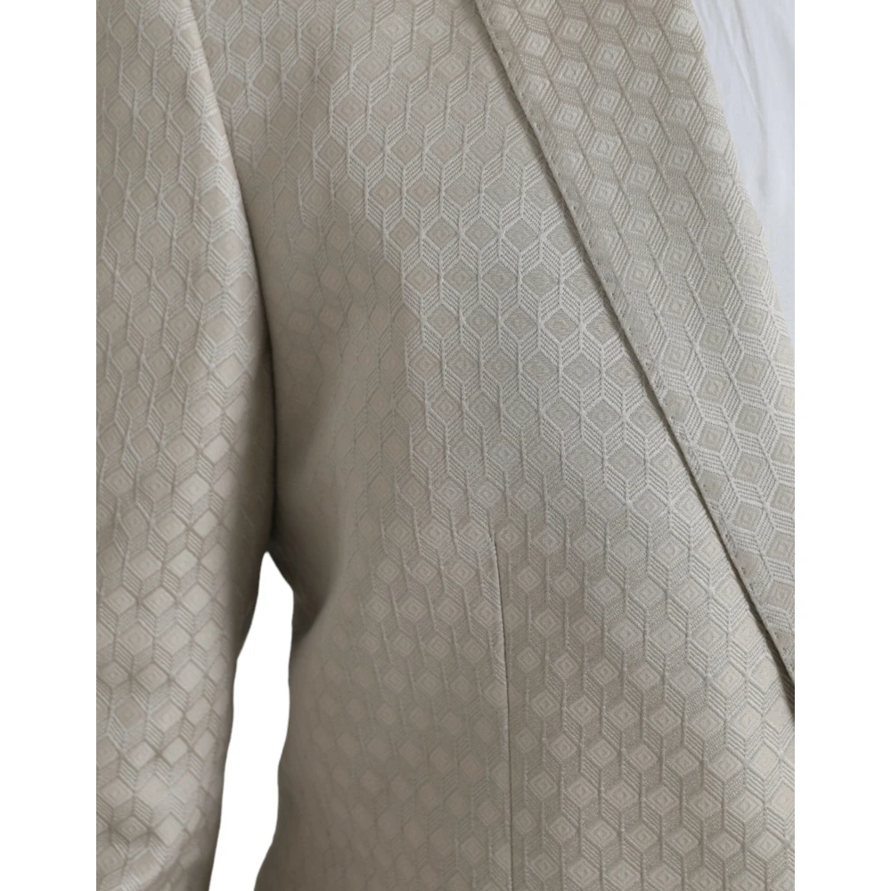 Dolce & Gabbana Beige Martini Blazer Jas Beige Heren