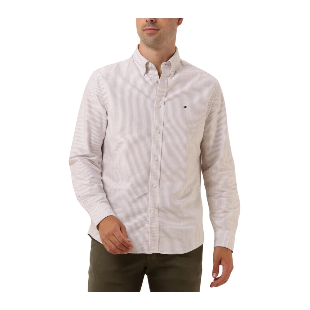 Tommy Hilfiger Heritage Oxford Stripe Casual Overhemd Beige Heren