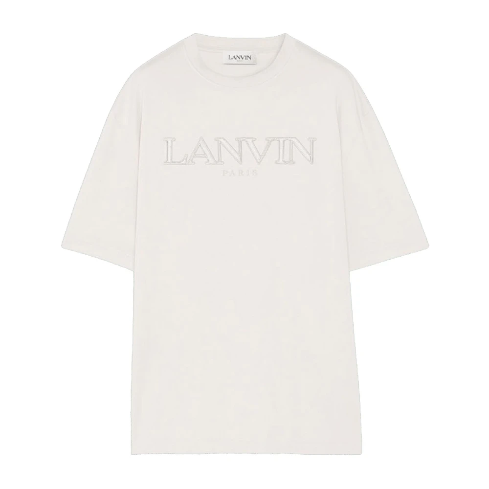 Lanvin Klassiskt Broderad Beige T-shirt Beige, Herr