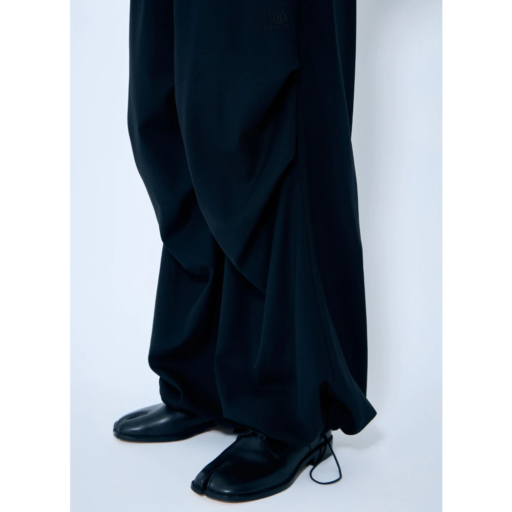MM6 Maison Margiela Wol wollen broek met taps toelopende pijpen Black Heren