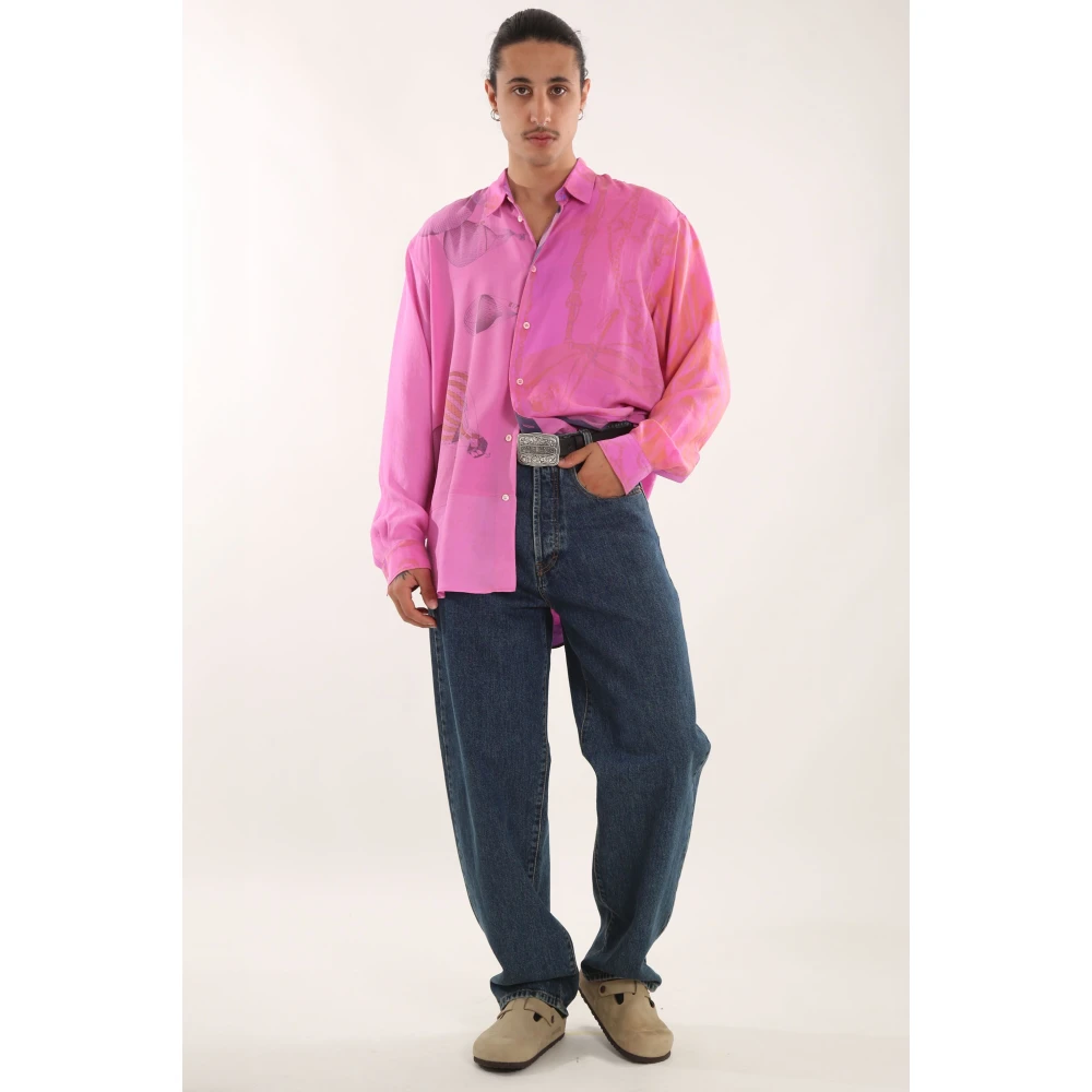 Magliano Zijden Roze Overschot Shirt Multicolor Heren