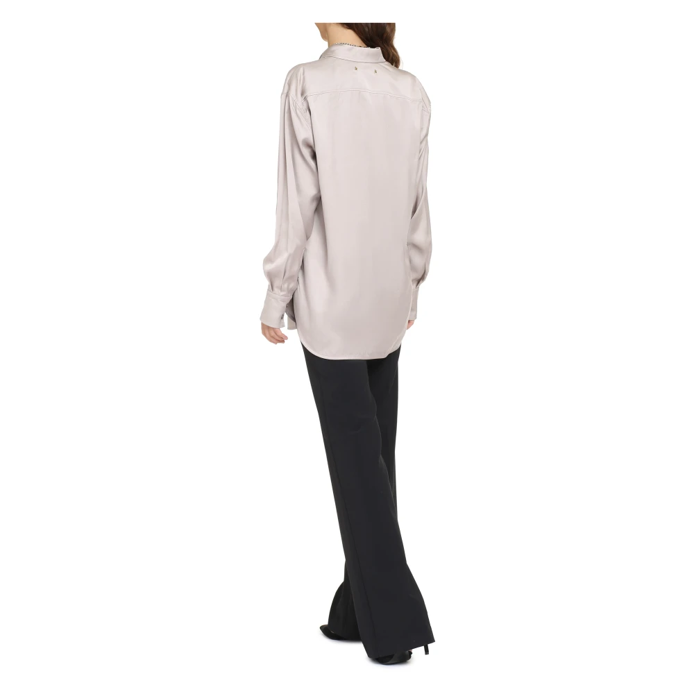 Golden Goose Oversized overhemd met verborgen sluiting Pink Dames