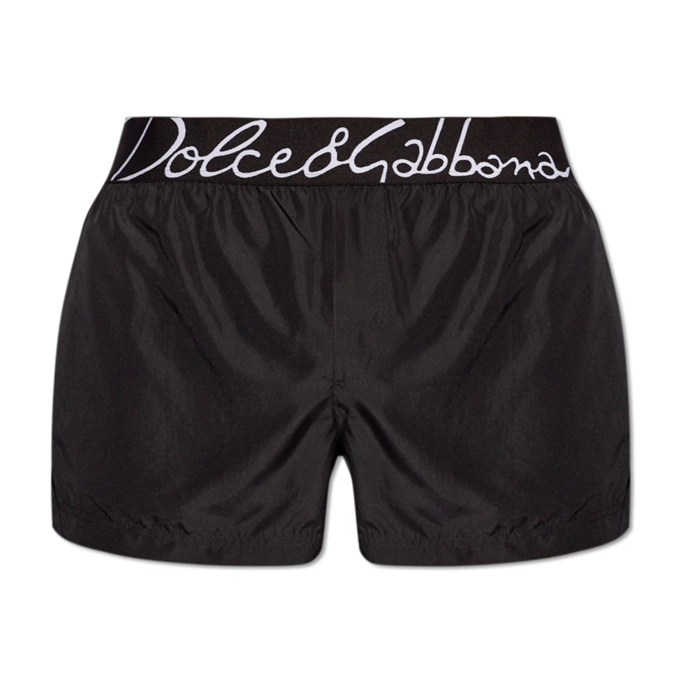 Dolce & Gabbana Zwarte zee kleding met logo Black Heren