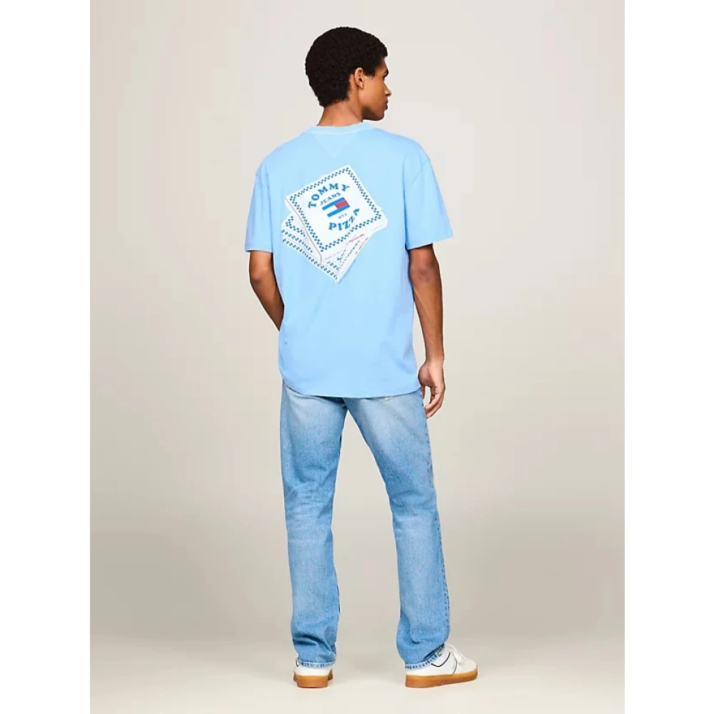 Tommy Jeans Grafische Print Unisex T-Shirt Blue Heren