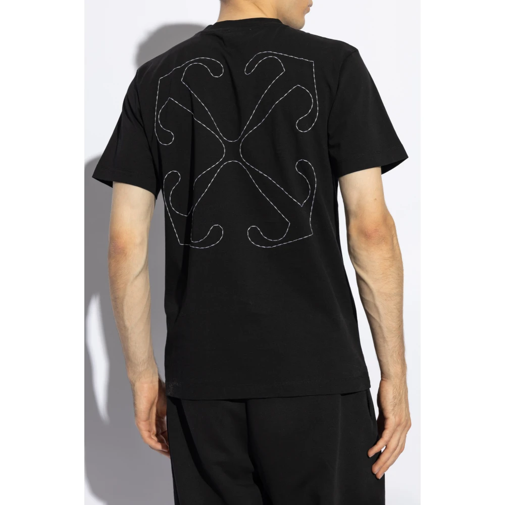 Off White T-shirt met logo Black Heren