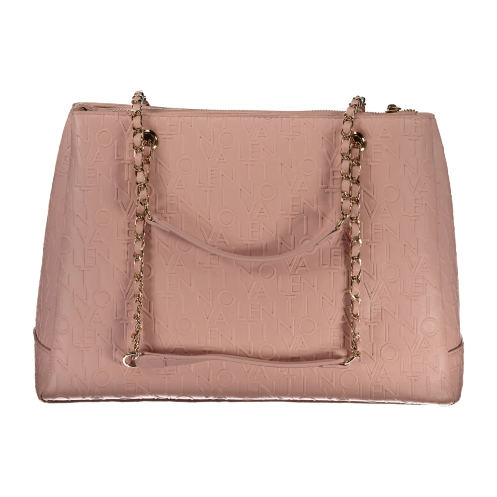 Valentino by Mario Valentino Roze Schoudertas met Ketting en Ritssluiting Pink Dames